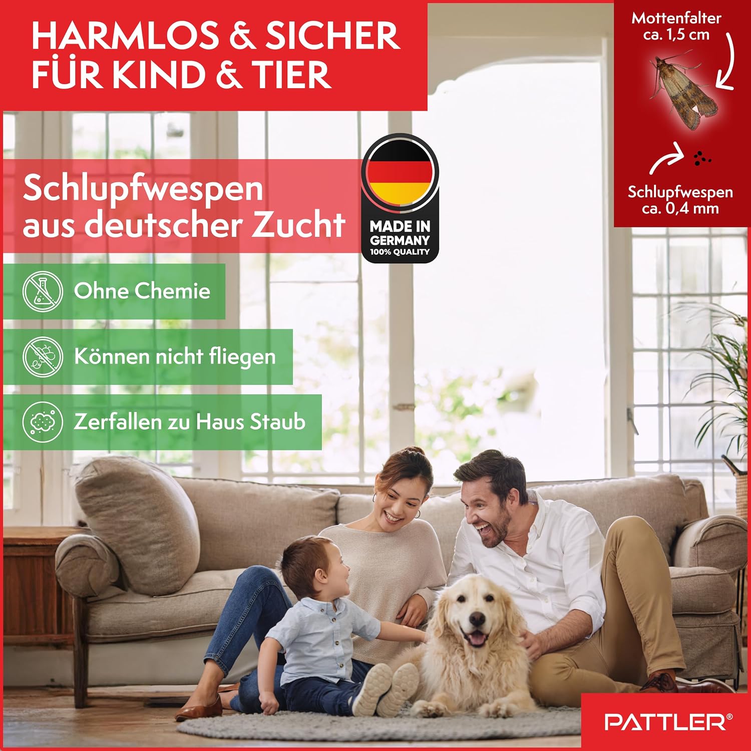 Thumbnail 6 de PATTLER Schlupfwespen gegen Lebensmittelmotten – 5 Karten à 1 Lieferung