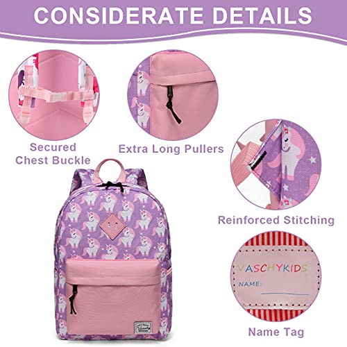 Detalle de VASCHY Mochila infantil unicornio para preescolar (4–6 años) resistente al agua