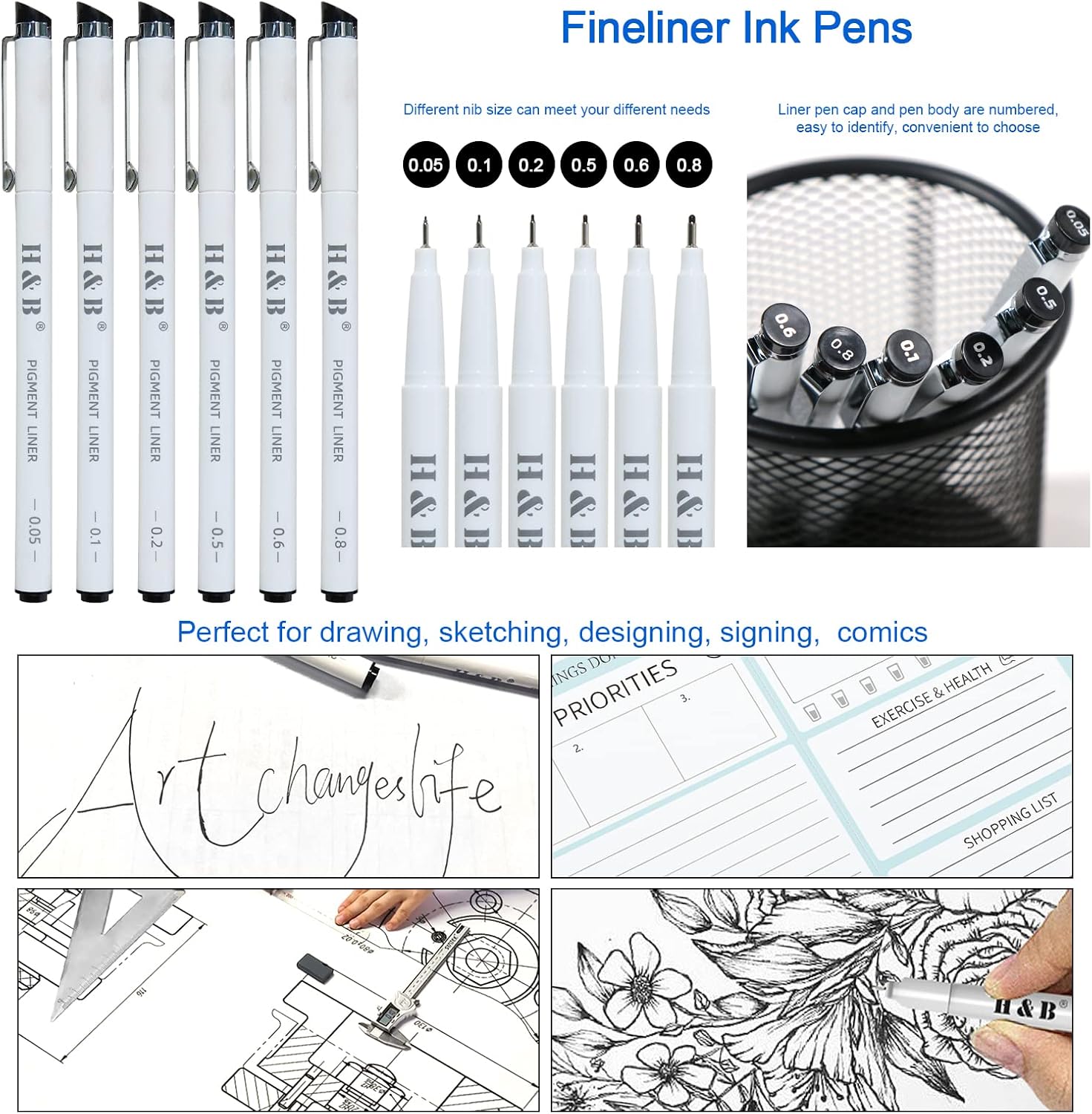 Thumbnail 3 de H & B set di 70 matite da disegno con blocco per schizzi e accessori, per adulti, artisti e principianti