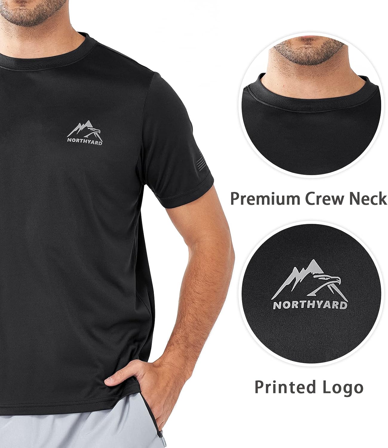 Detalle de NORTHYARD Men's UPF 50+ Sun Protection Short Sleeve Rash Guard