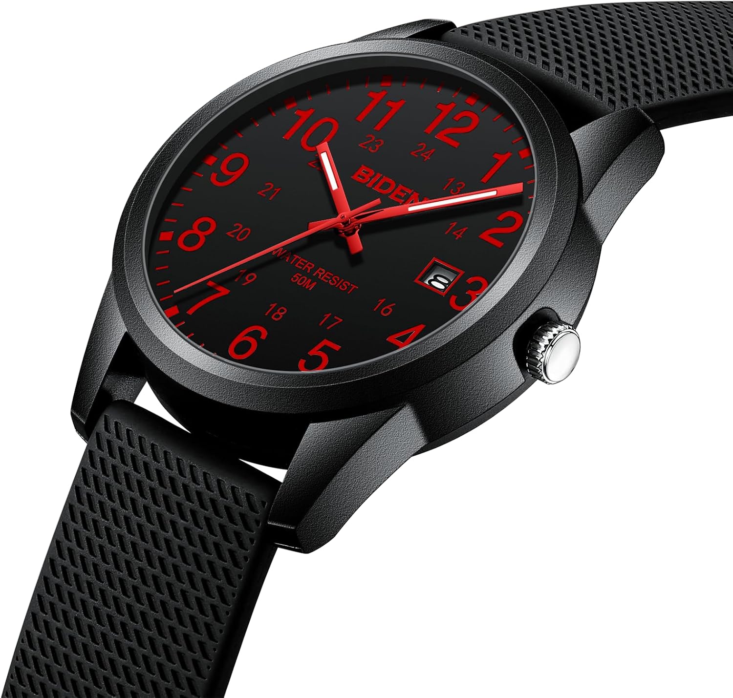 Thumbnail 2 de Herren Analog Quarz Armbanduhr mit 3 ATM Wasserdichtem Gehäuse (30 m) – 9,84" Gesamtlänge, silikonarmband