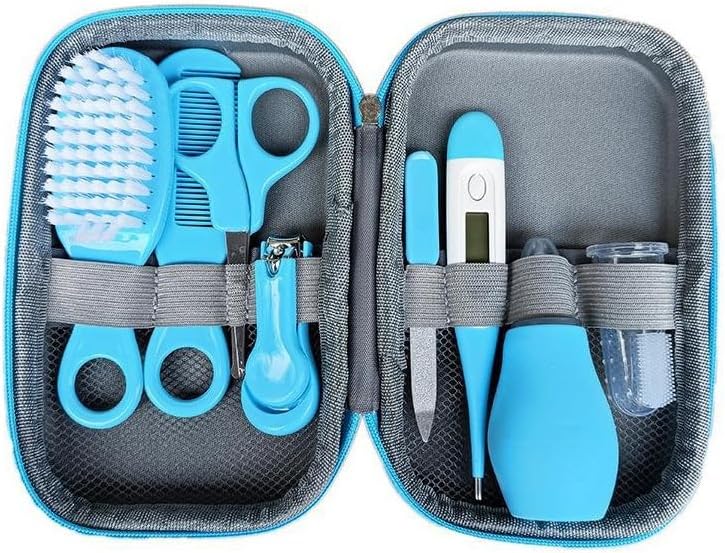 Thumbnail 1 de Newborn Essentials 8-in-1 First Aid & Grooming Kit with Travel Case (Blue) for Infants & Toddlers