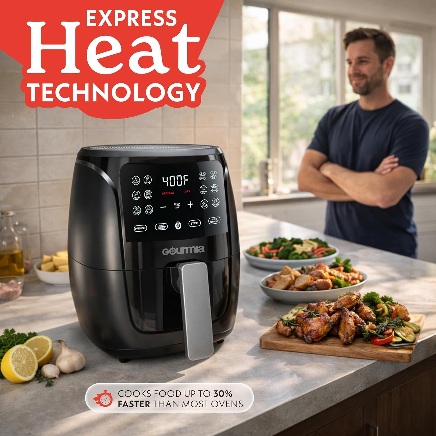 Thumbnail 4 de Gourmia Air Fryer Oven 4 Quart ⚡