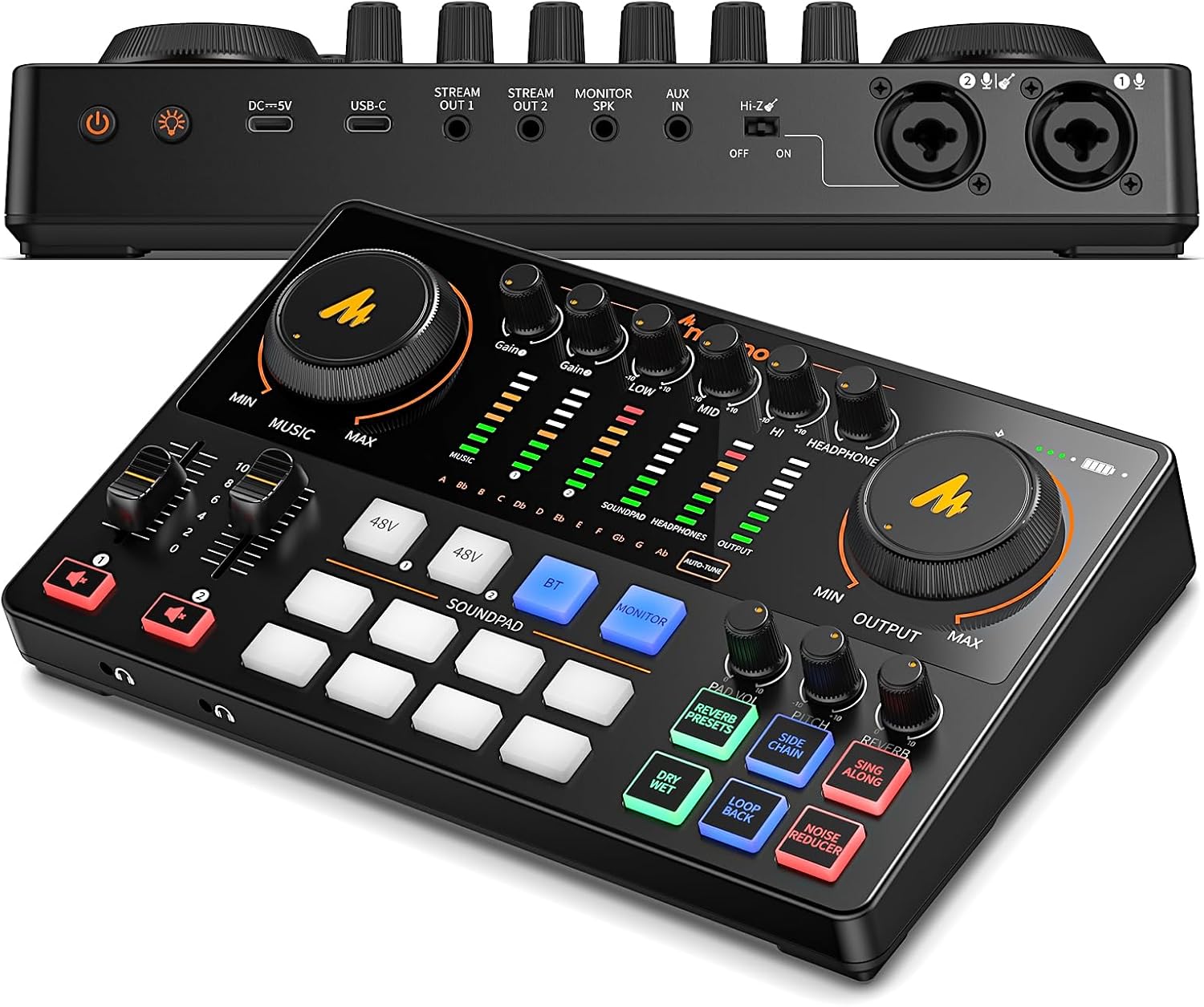 Detalle de MAONO E2 Gen2 Podcast Mixer with Dual XLR, Loopback and Bluetooth