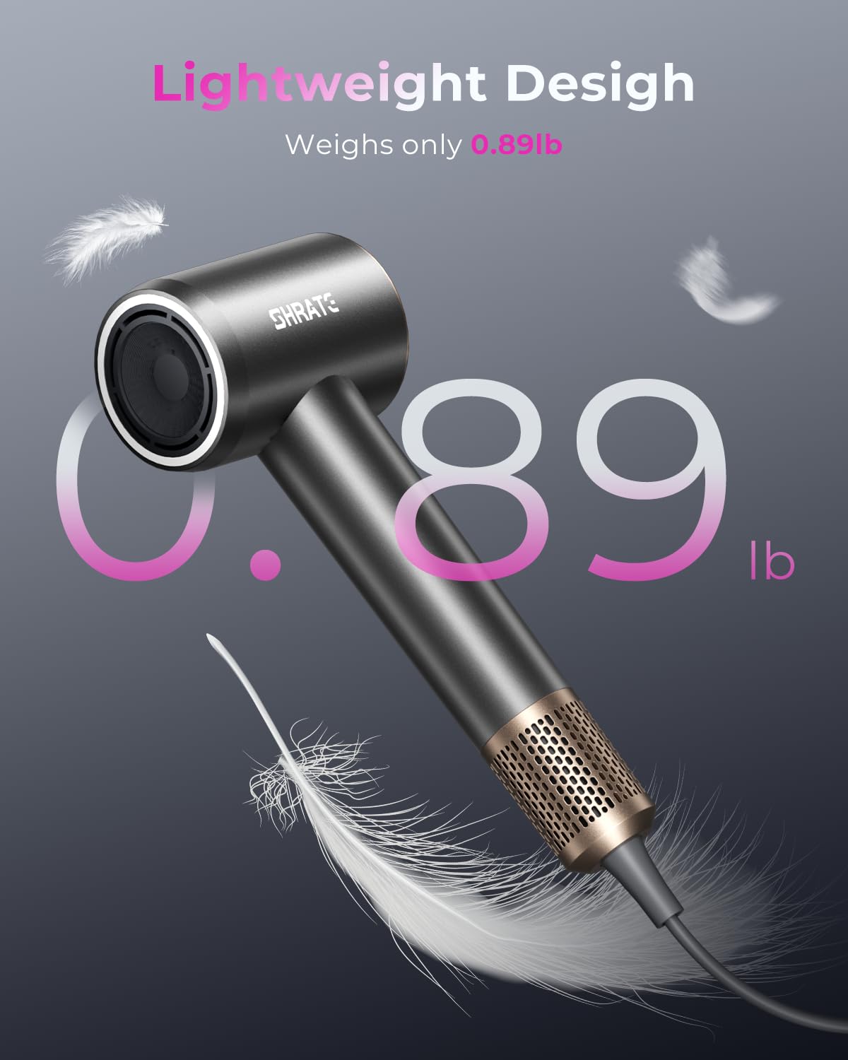 Thumbnail 3 de SHRATE Professional High Speed Ionic Hair Dryer (160,000 RPM) with Magnetic Diffuser