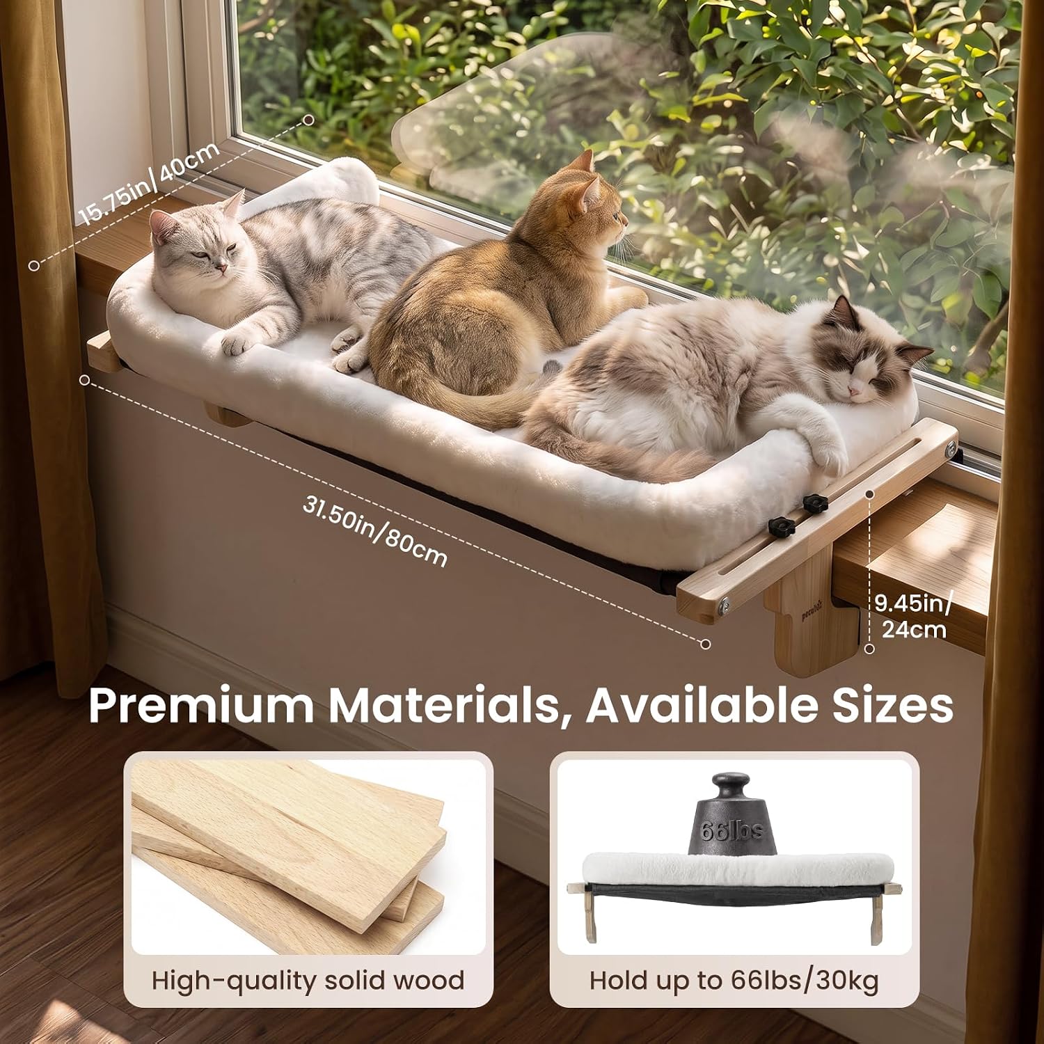 Detalle de Pecute Cat Windowsill Perch, 31.50-Inch