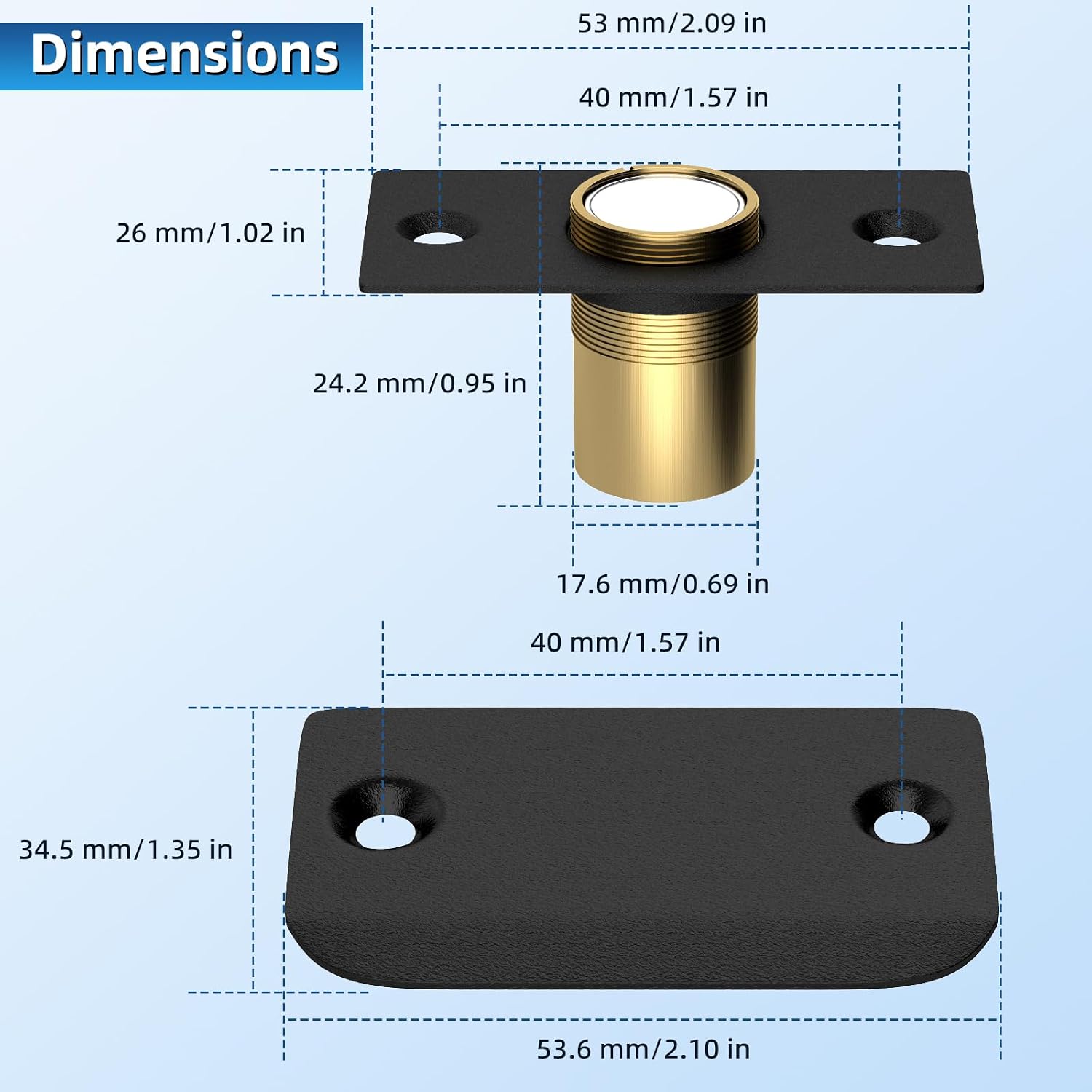 Thumbnail 2 de Closet Door Ball Catch, Magnetic Ball Jiayi 4 Pack – Black, Adjustable Top-of-Door Latch for Invisible Closets and Pantries