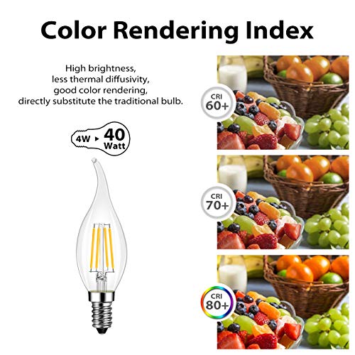 Thumbnail 5 de LVWIT Lampadine LED E14 Warm 2700K – 4W (40W equivalenti), 470 LM, Filamento Vintage, Pacco 6 unità