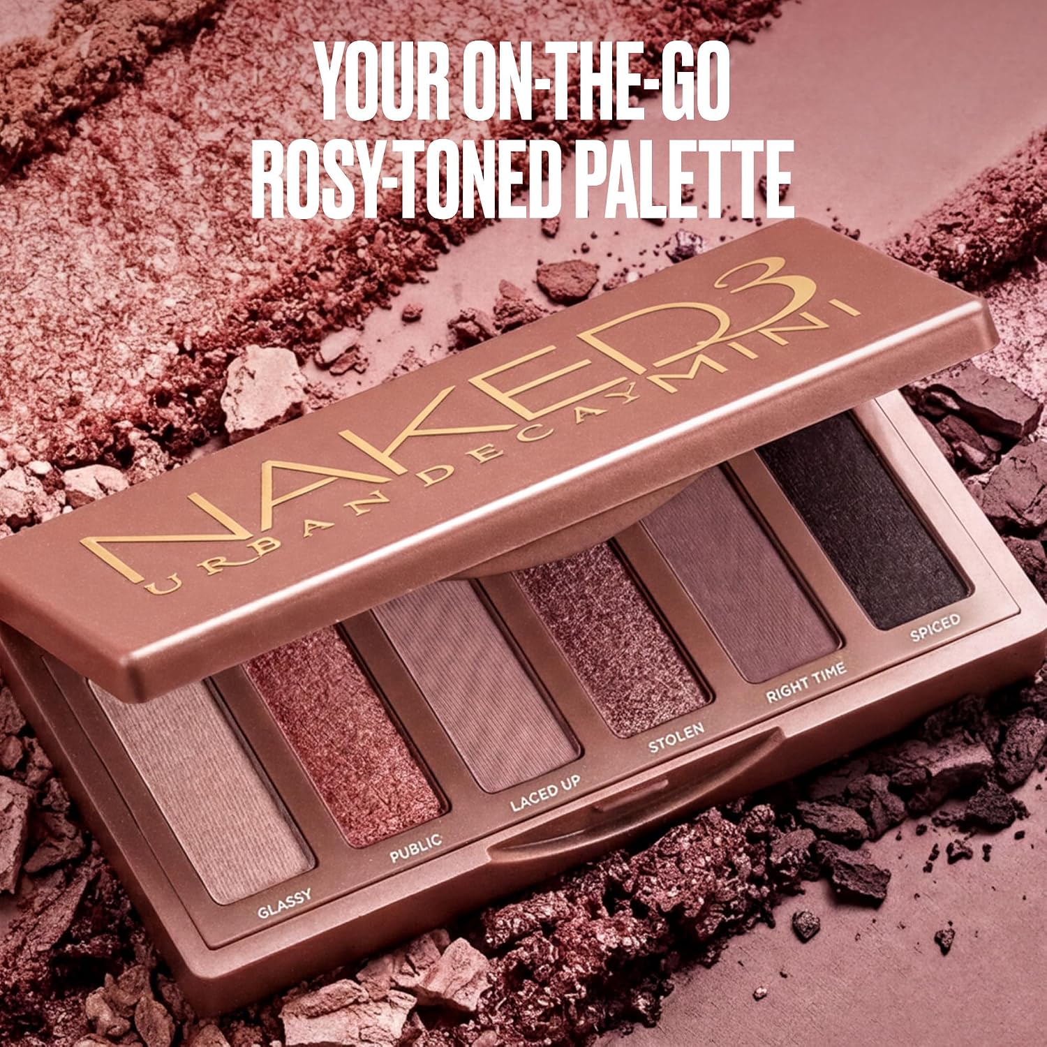 Detalle de Urban Decay Naked3 Mini 2482339 Eyeshadow Palette, 6 Rosy Neutrals