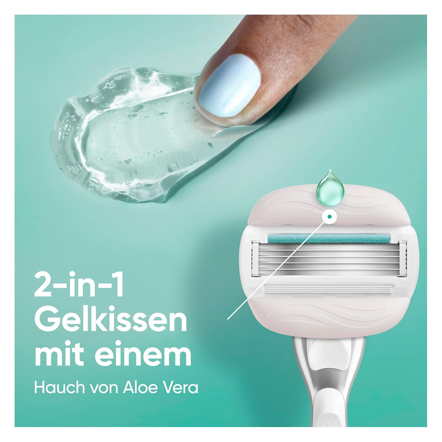 Detalle de Gillette Venus Pro ComfortGlide Sensitive Rasierer Damen – Inkl. 1 Nassrasierer, 5 Ersatzklingen mit Aloe Vera