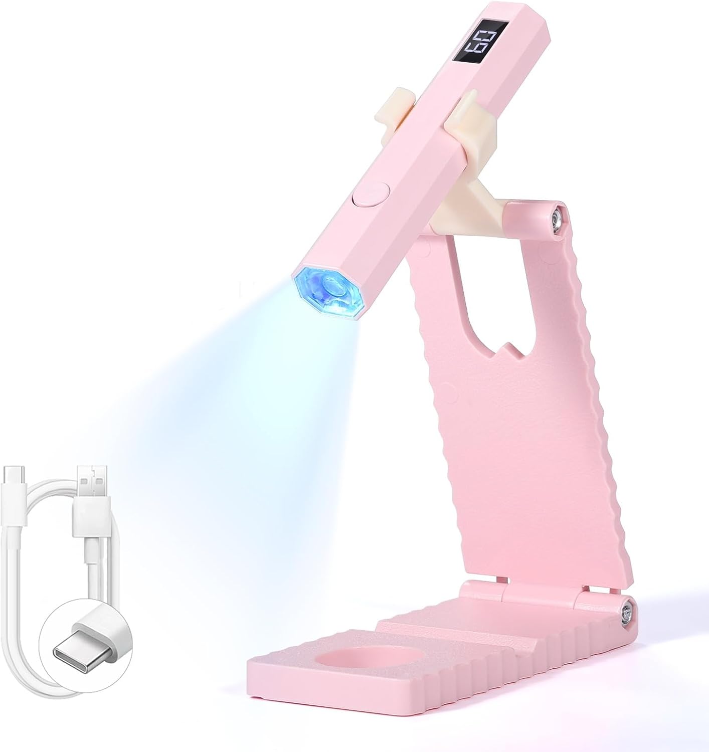 Detalle de Saviland UV Lampe für Gelnägel – kompakte, wiederaufladbare Mini-UV/LED Nagellampe mit 20s/60s Countdown