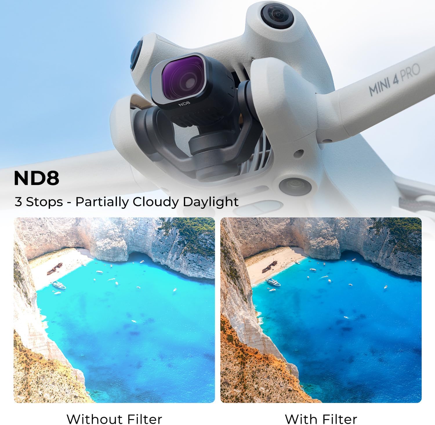 Thumbnail 2 de K&F Concept Mini 4 PRO ND Filtro Kit: ND8, ND16, ND32 e ND64 per DJI Mini 4 Pro