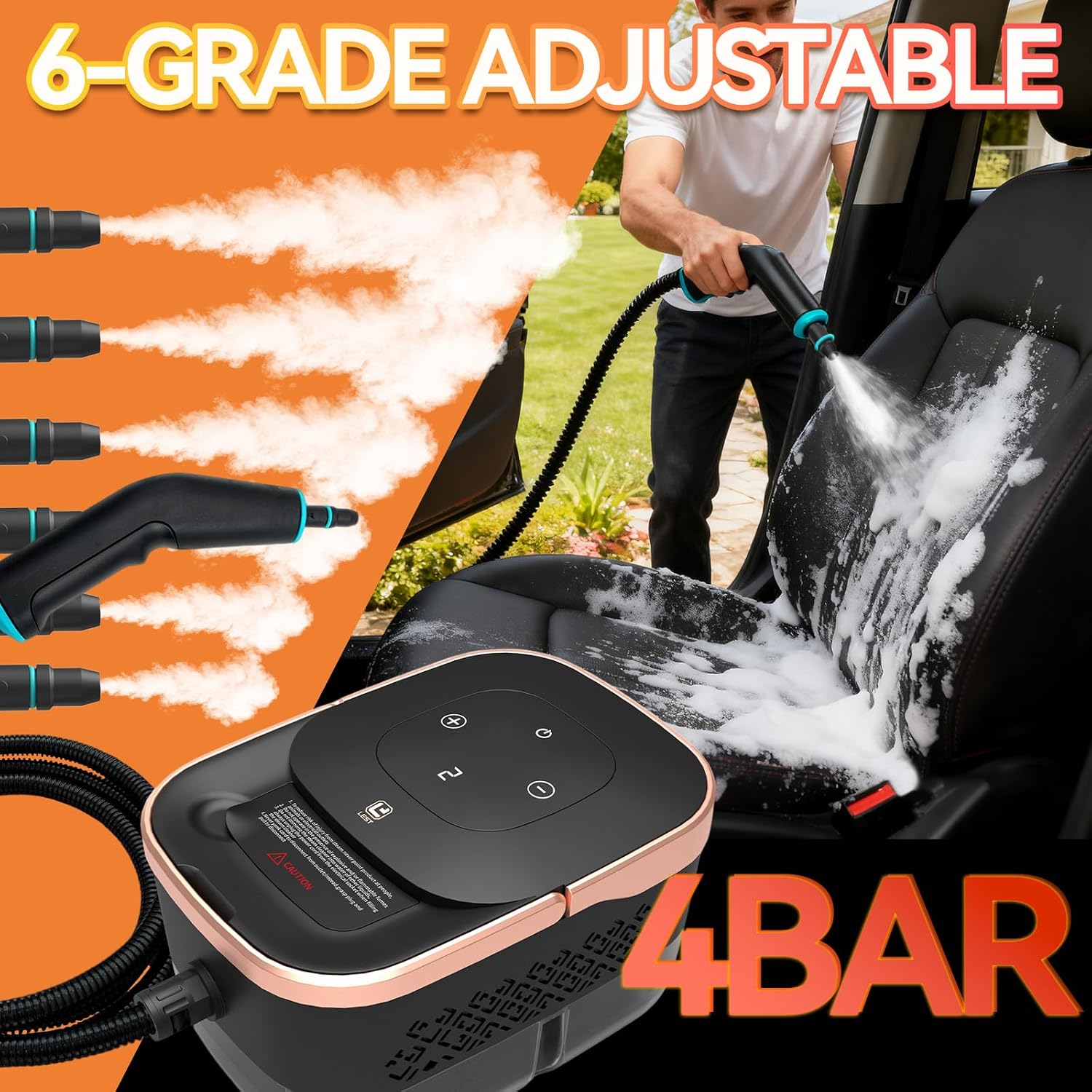 Thumbnail 1 de VniYors 2500W Handheld Steam Cleaner (6-Speed Portable Steamer, Large Tank, 10 Accessories)
