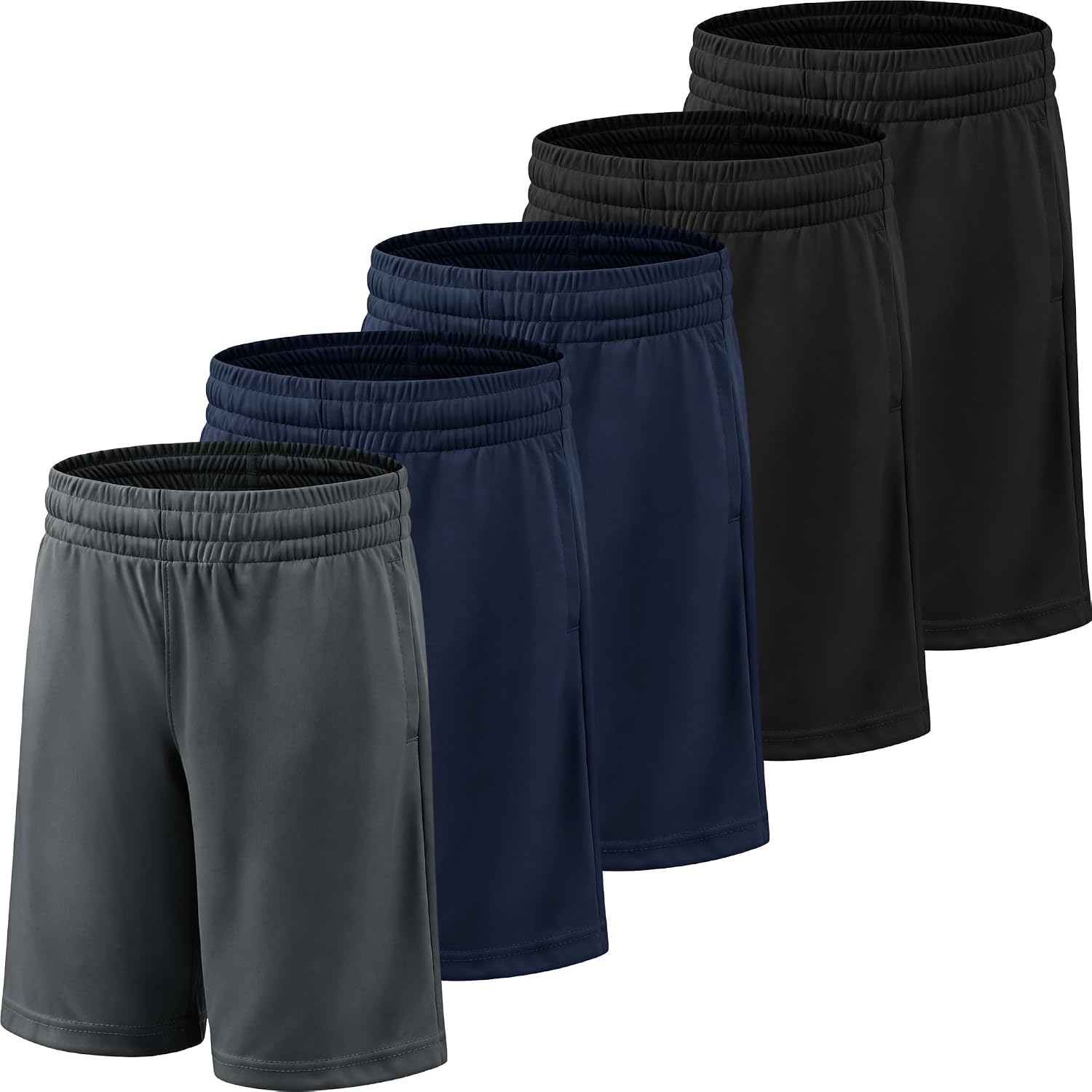 Thumbnail 6 de YOIOWVY 5er Pack Kurze Hosen Jungen – atmungsaktive Funktionsshorts für Laufen, Basketball & Fußball