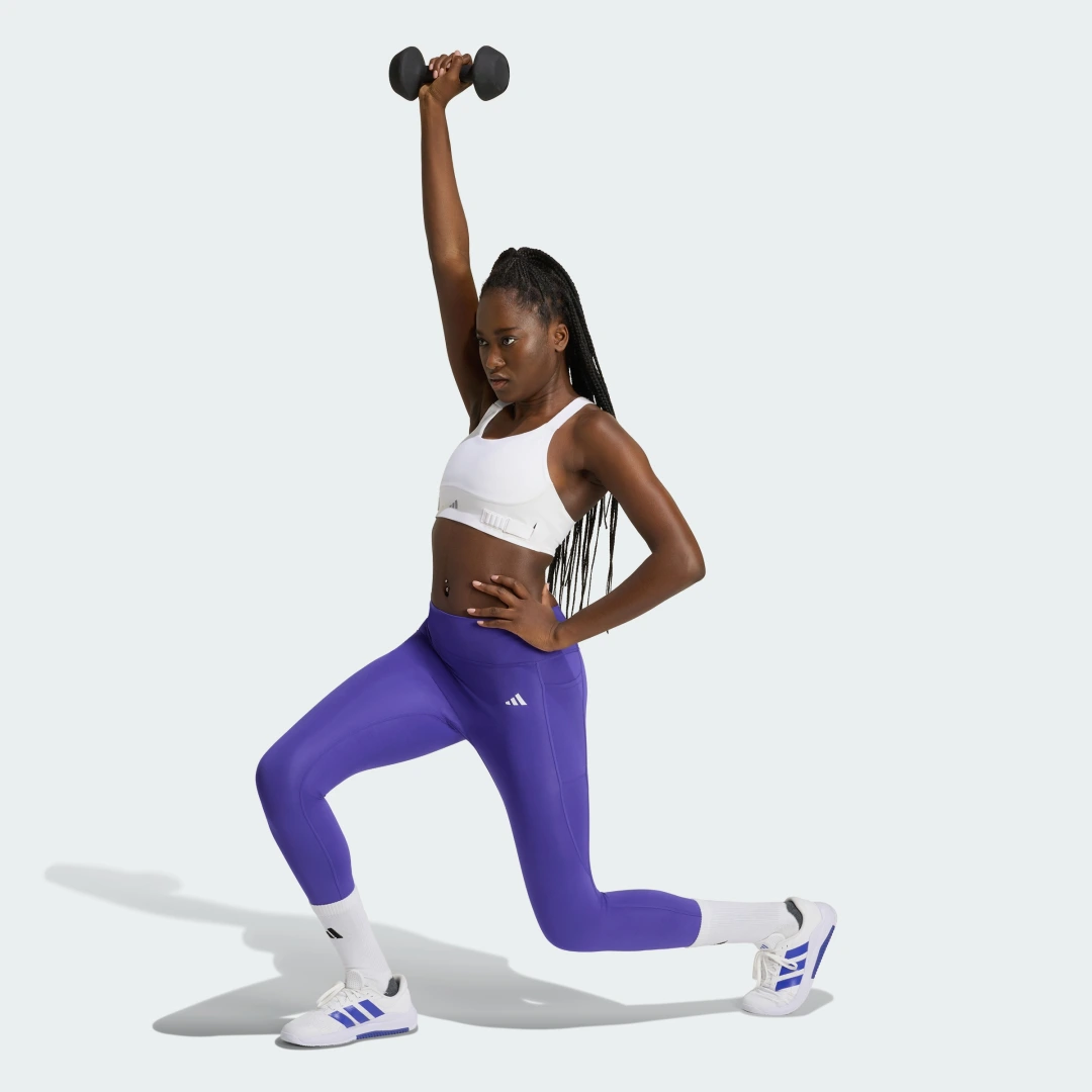 Thumbnail 2 de Mallas 7/8 Optimé Essentials No Front Rise Seam de Adidas – color Violeta