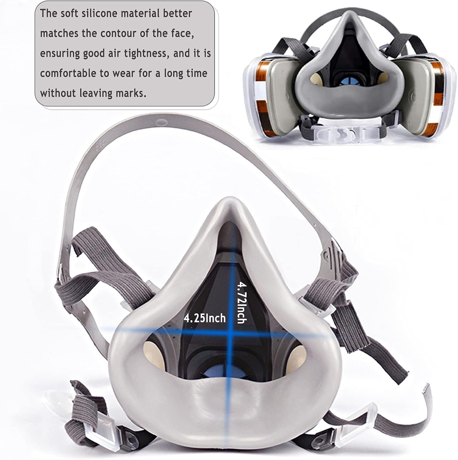 Detalle 2 de MOARON 308 Reusable Half Face Respirator, Medium, Adjustable Headband