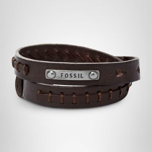 Thumbnail 3 de Fossil Bracelet Homme Vintage Double Wrap – Cuir Marron, Longueur 480 mm (JF87354040)