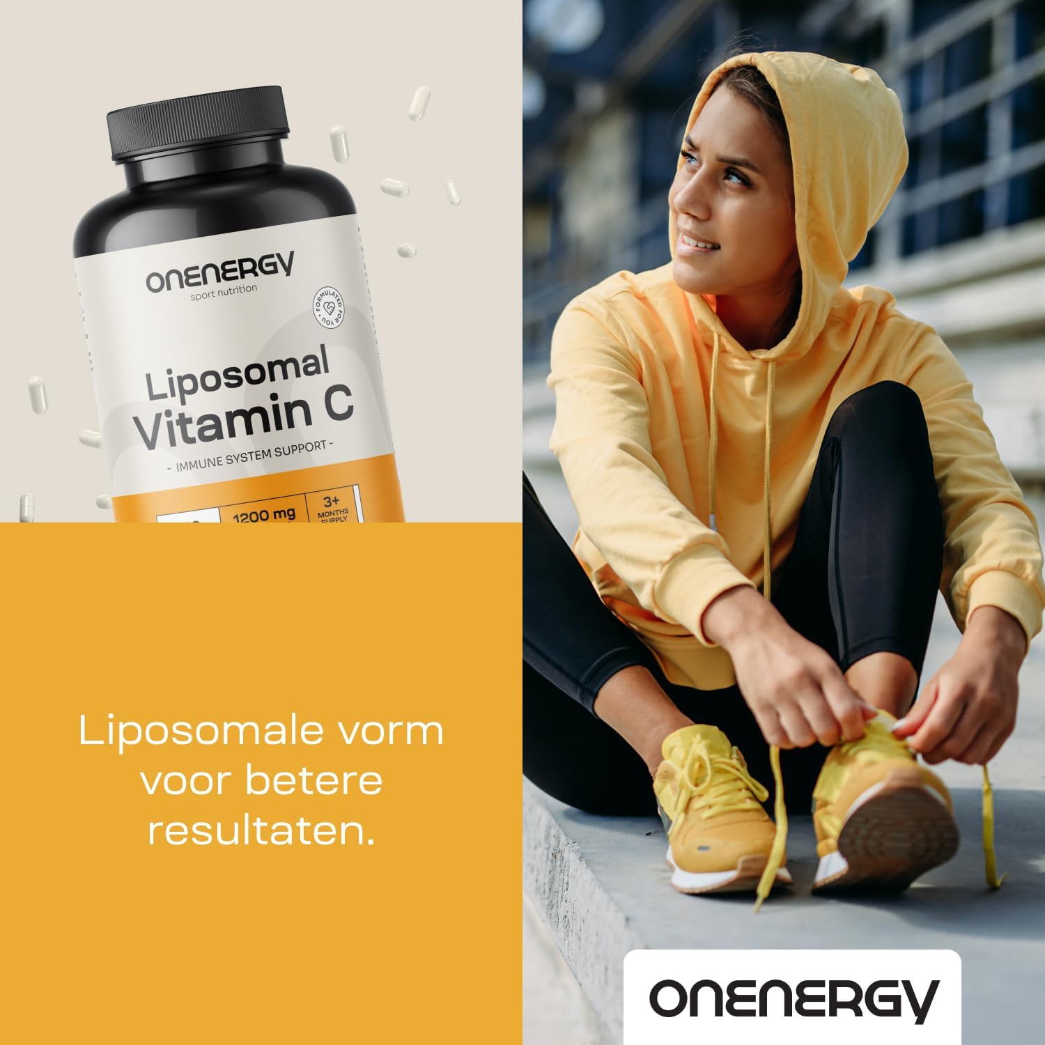 Detalle de OnEnergy Liposomale Vitamine C 1200 mg met rozenbottel, 200 capsules