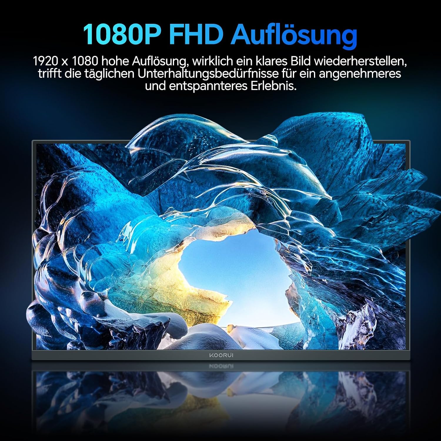 Detalle de KOORUI E2212F 21,45‑Zoll Monitor (FHD, 100 Hz) mit Adaptive Sync und Eye Care