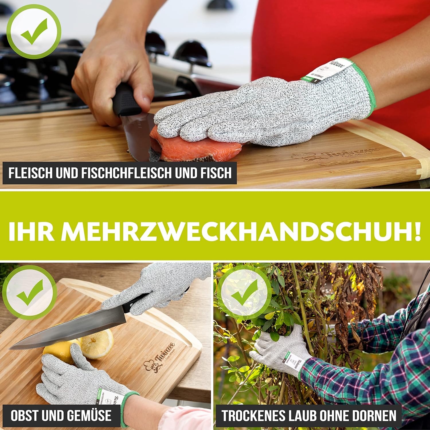 Thumbnail 4 de Twinzee Schnittschutzhandschuhe Premium (2 Stück) Stufe E – schnittfeste Handschuhe für Küche & Heimwerken