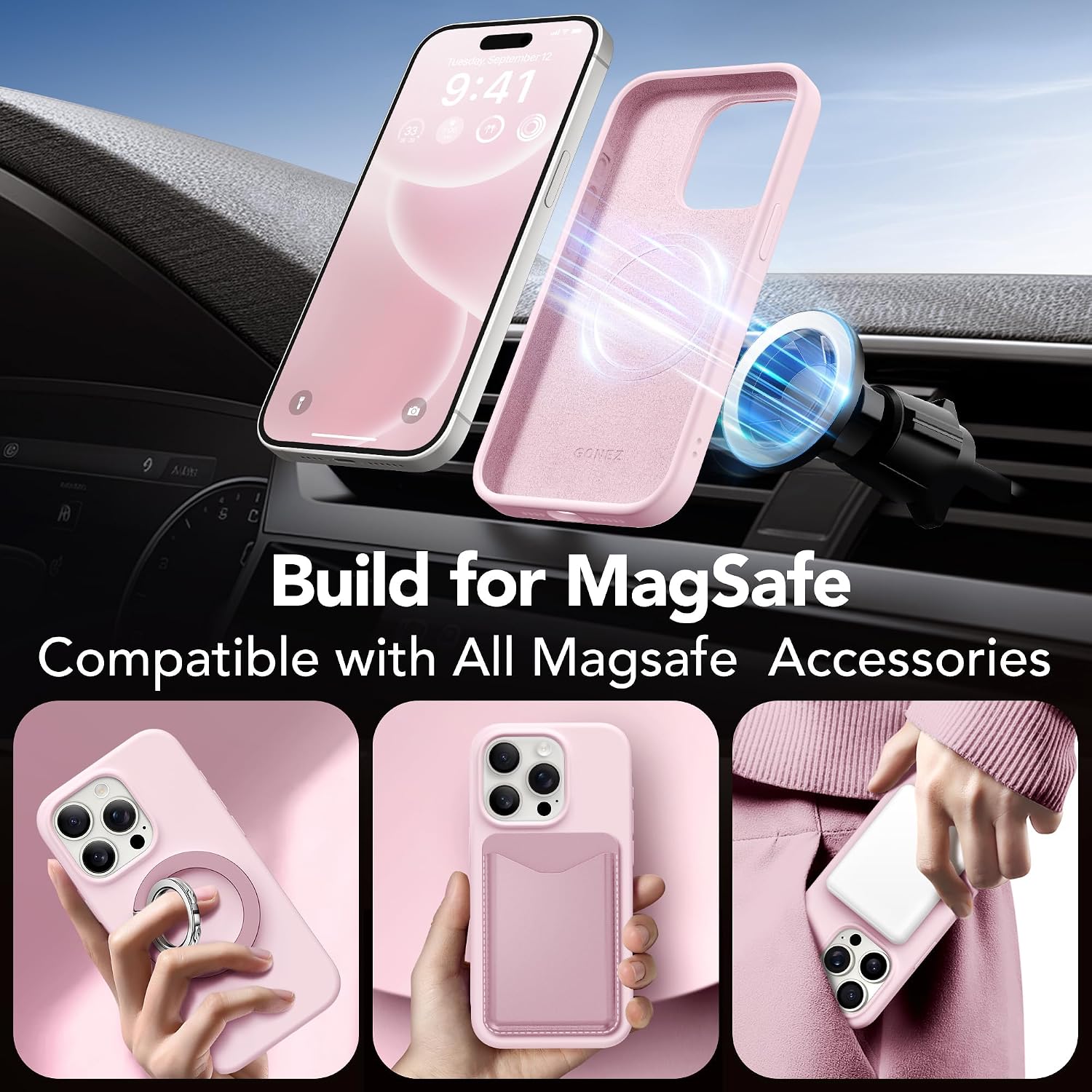 Detalle de GONEZ iPhone 15 Pro Max Silicone Case 6.7"