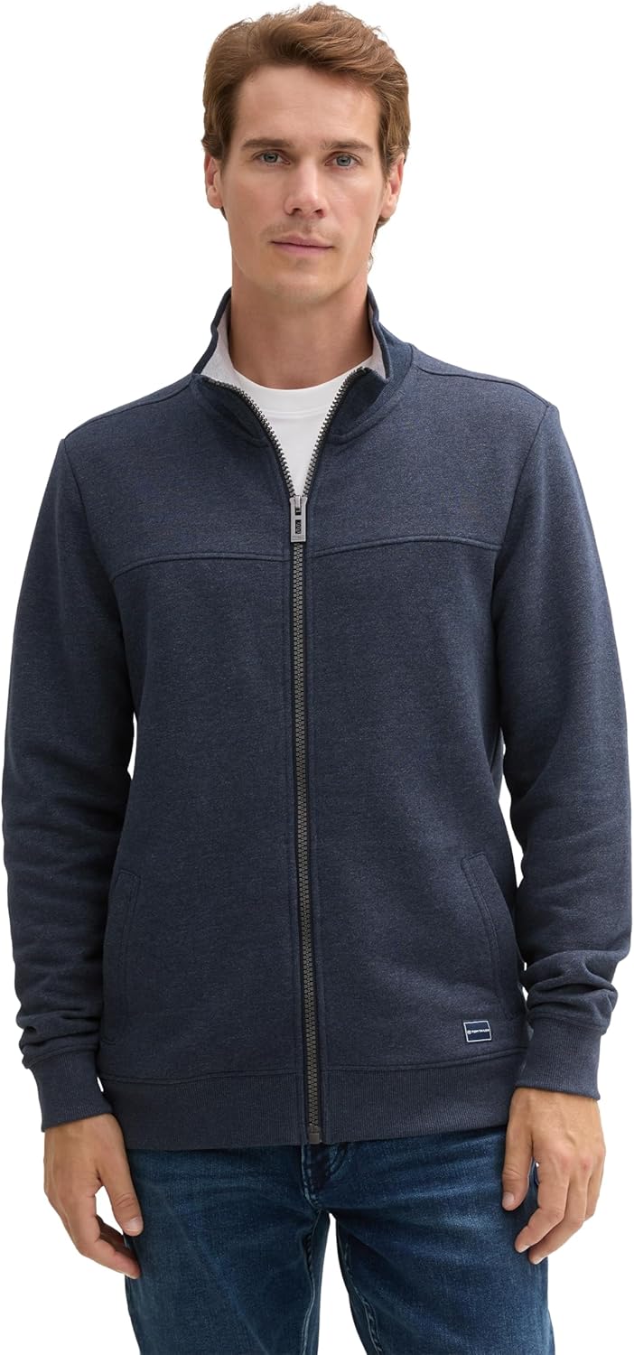Thumbnail 6 de TOM TAILOR Hommes Veste sweat à col montant