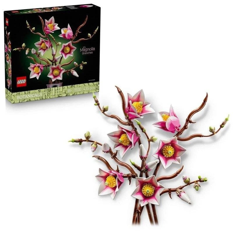 Detalle de LEGO Botanicals Ramas de Magnolia 11510 (435 piezas) – Arte floral para decoración y clonación creativa