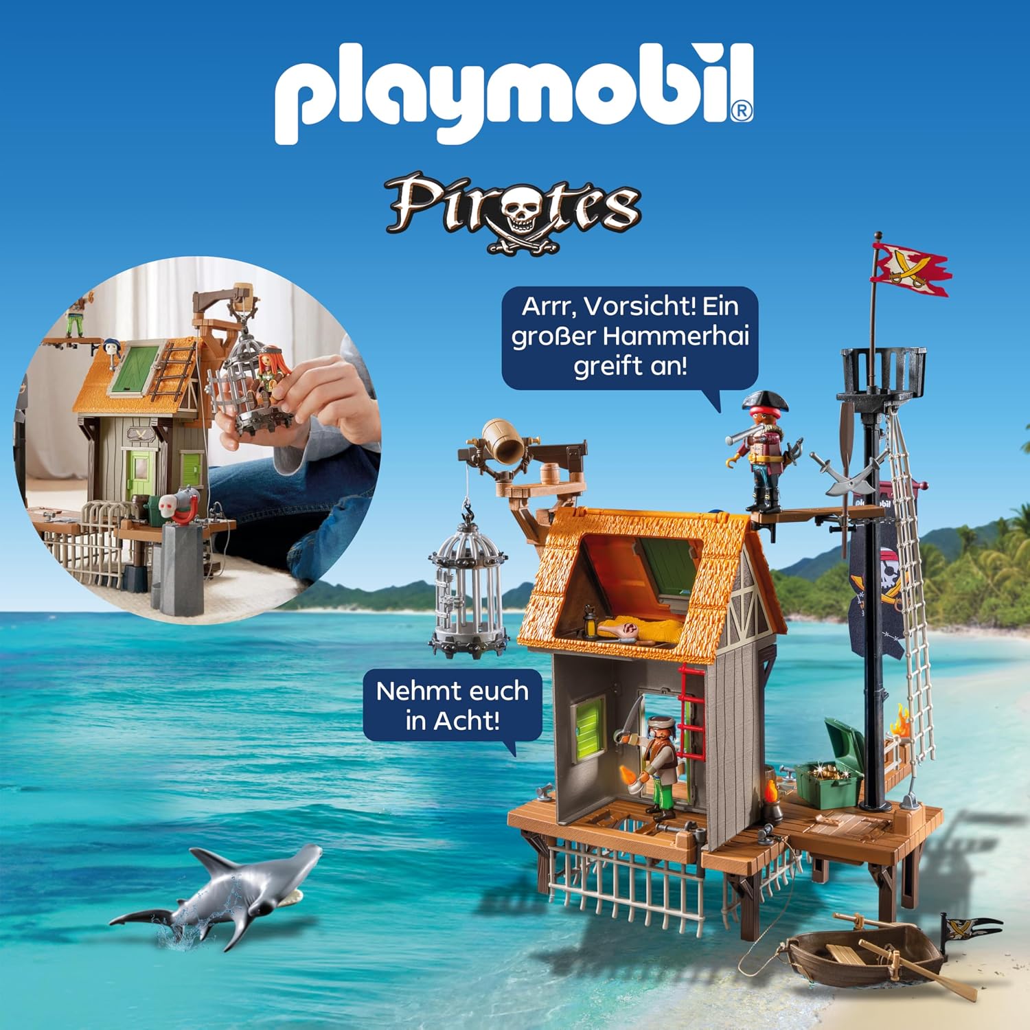 Detalle de PLAYMOBIL Pirates Piratenhafen mit Seeräubergefängnis – 71792