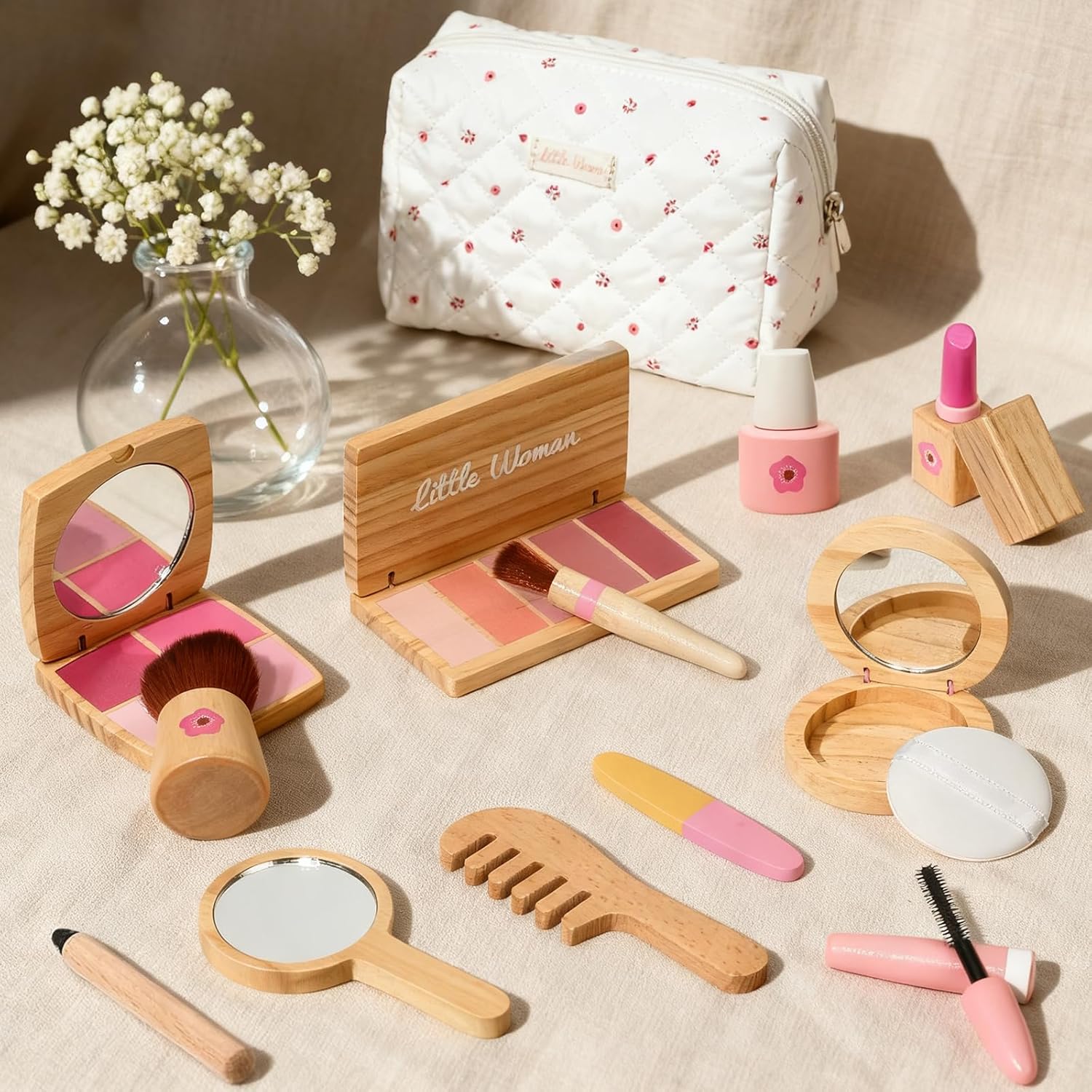 Thumbnail 6 de Wooden Pretend Makeup Kit for Toddlers — Non-Toxic, Mess-Free Play Set for 1–3 Year Old Girls