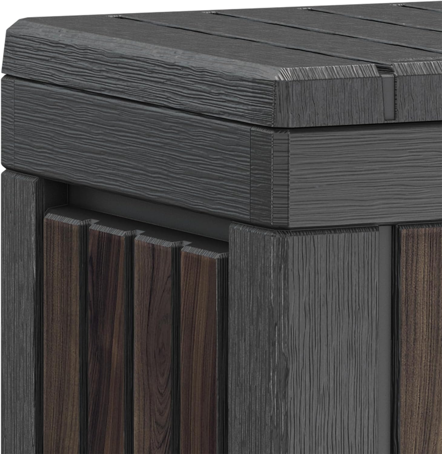 Detalle de Keter Signature 190L Kentwood Outdoor Garden Storage Box - Rosewood