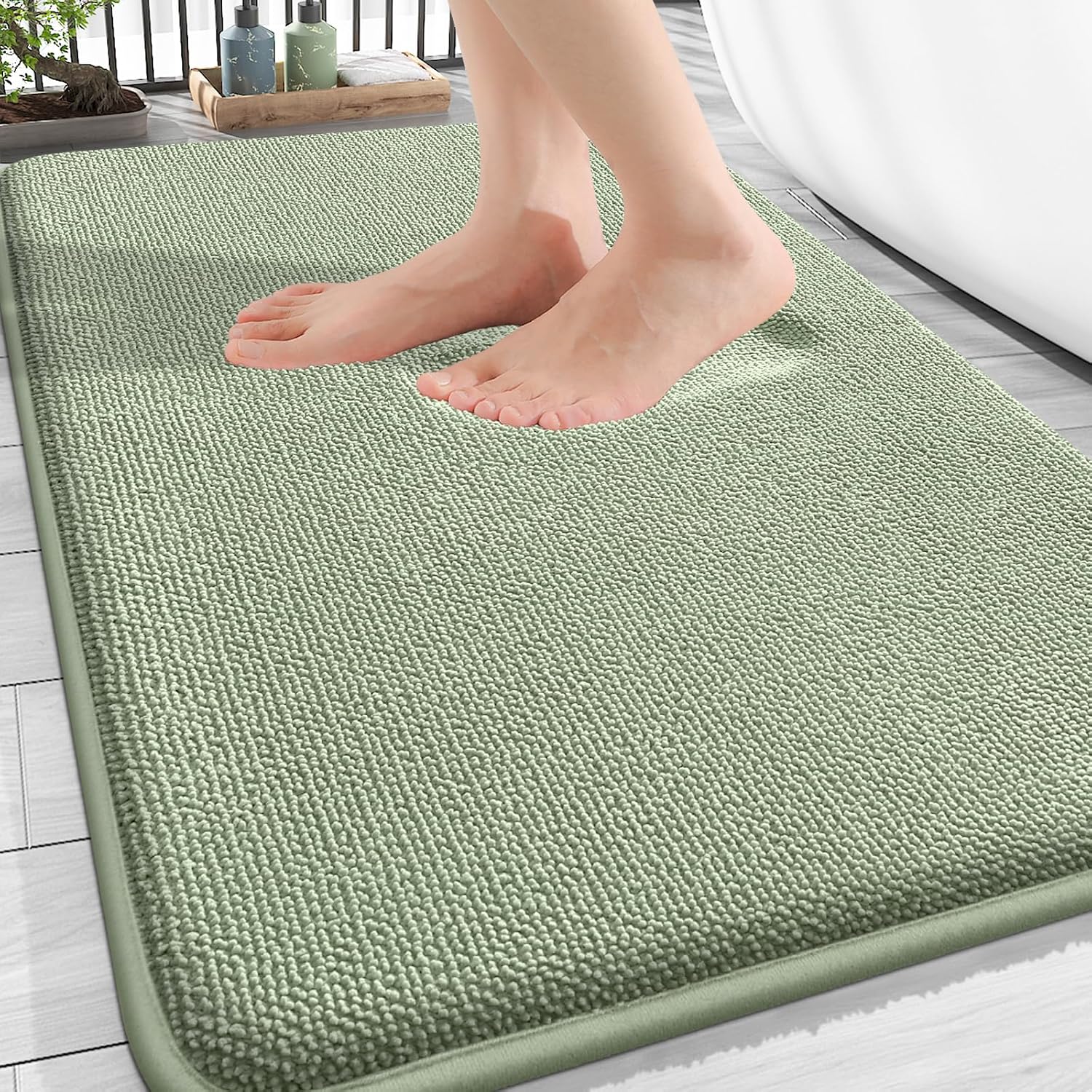 Detalle de OLANLY Thick Memory Foam Bath Mat 30x20