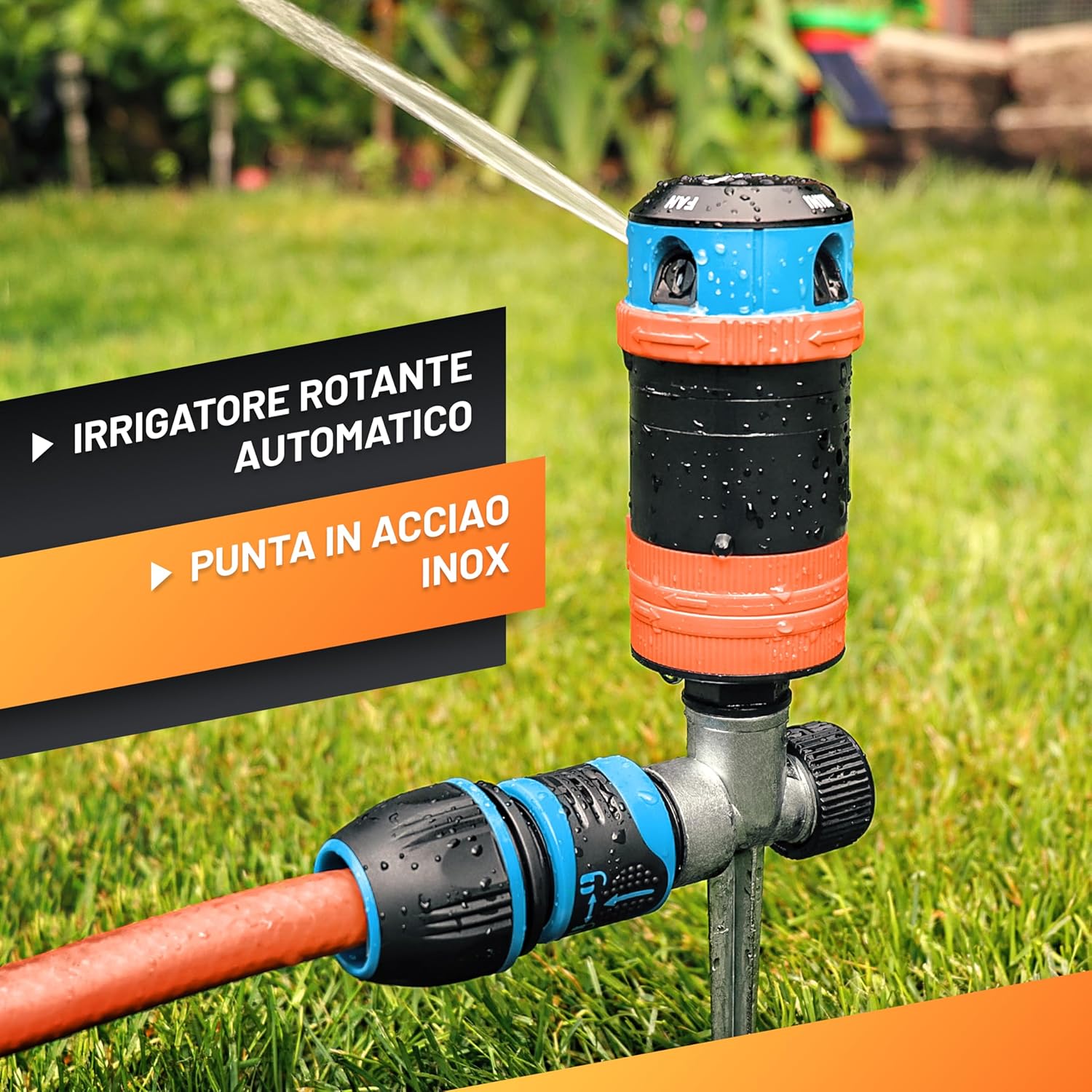 Thumbnail 1 de Irrigatore Giardino Rotante su picchetto GRÜNTEK: irrigazione circolare 30°-360° per grandi superfici