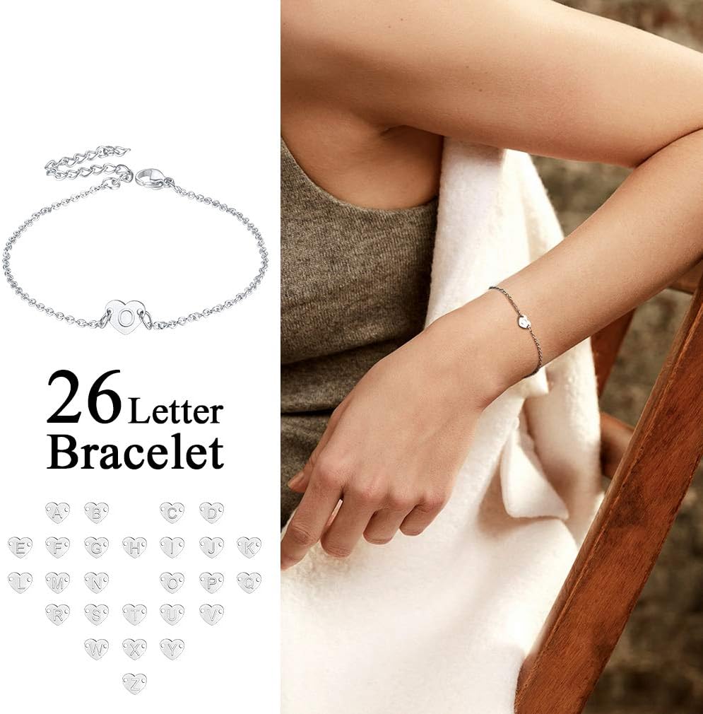 Detalle 2 de FaithHeart Bracciale iniziale cuore donna 316L