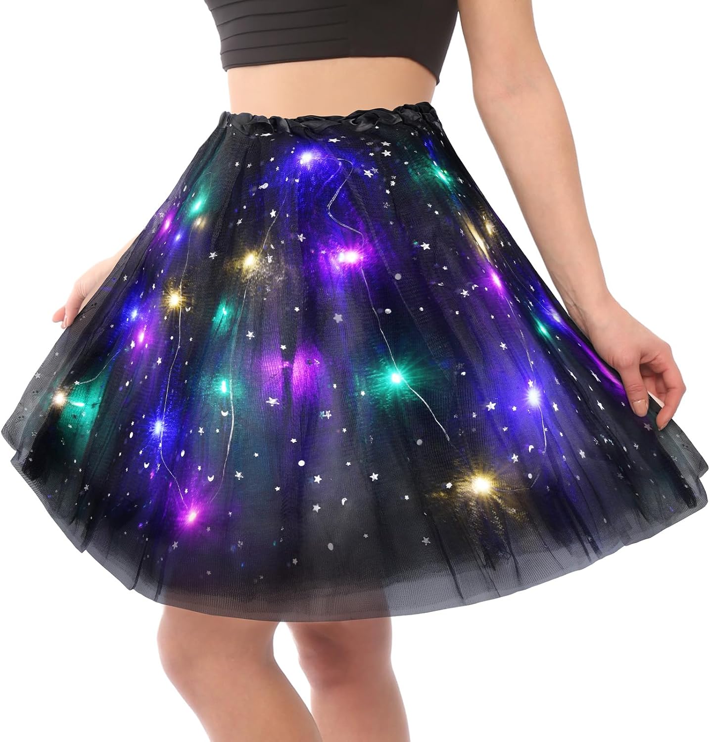 Detalle de URAQT Gonna Tulle LED per Bambina: tutù luminoso a 3 modalità per feste, danza e foto