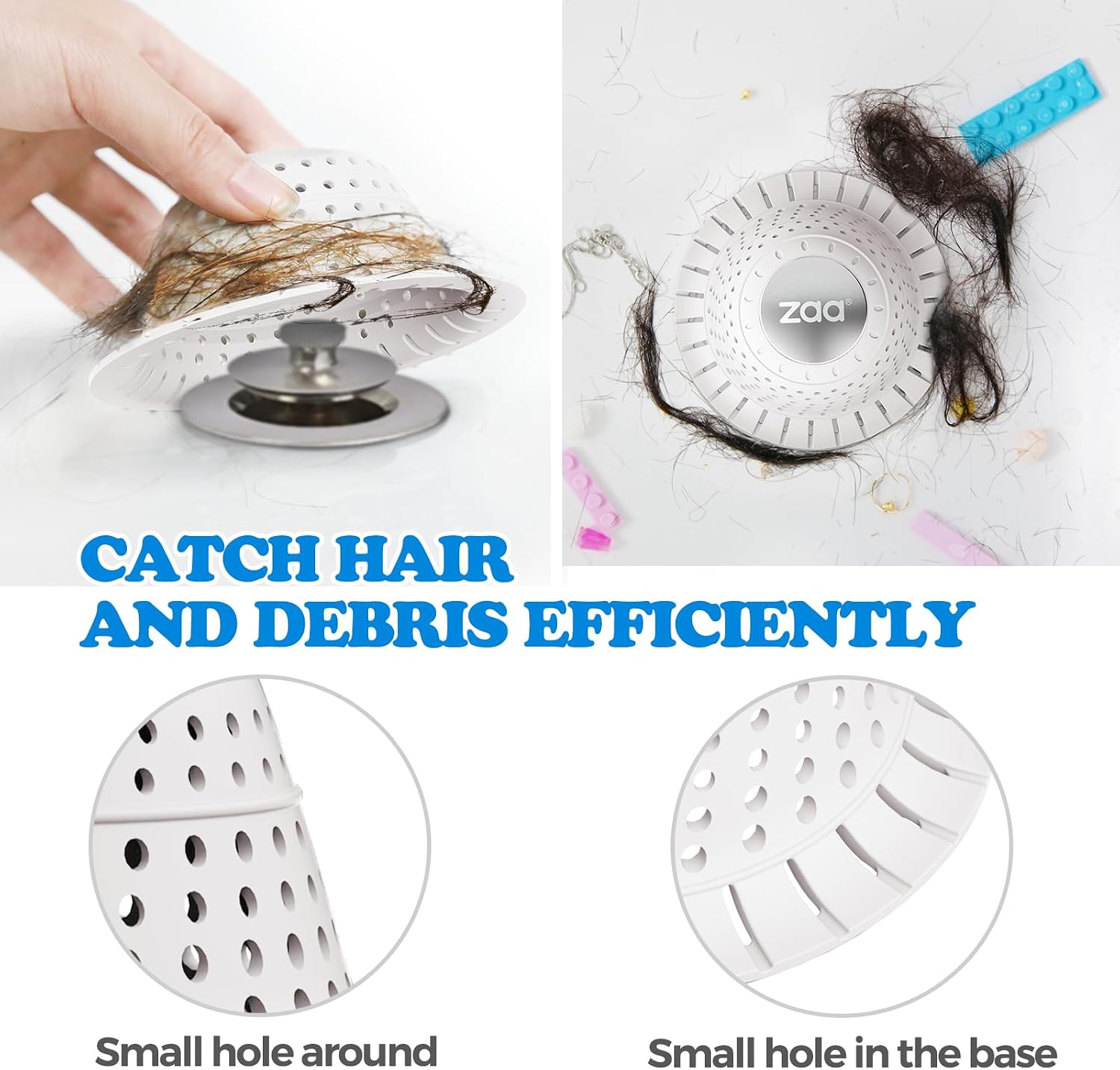 Detalle de Zaa Shower Drain Hair Catcher, 4.5-Inch
