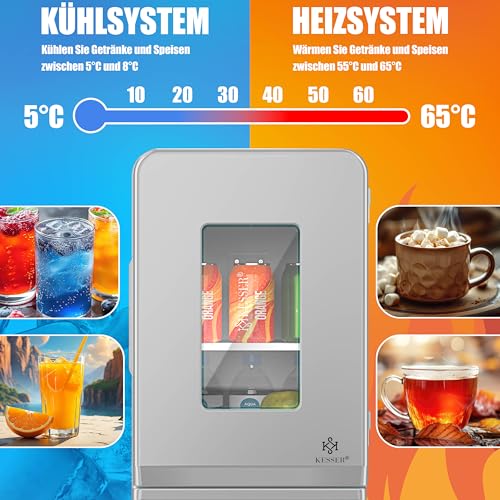 Detalle de KESSER Mini réfrigérateur 2 en 1 15 L – Glacière portable avec chauffage et alimentation AC/DC