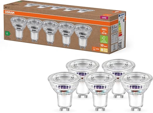 Detalle de OSRAM Lámparas LED E27, 5 bombillas blanco cálido 🌟