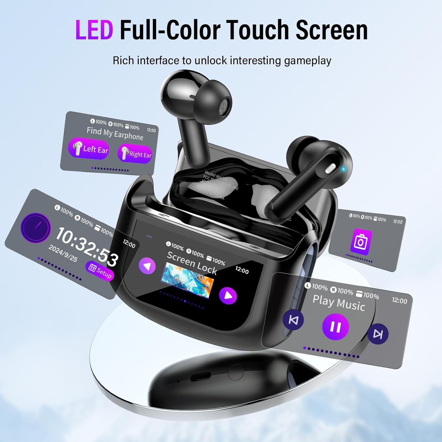 Thumbnail 3 de Wireless Earbuds with Bluetooth 5.4, ANC, ENC, and 48H Battery Life