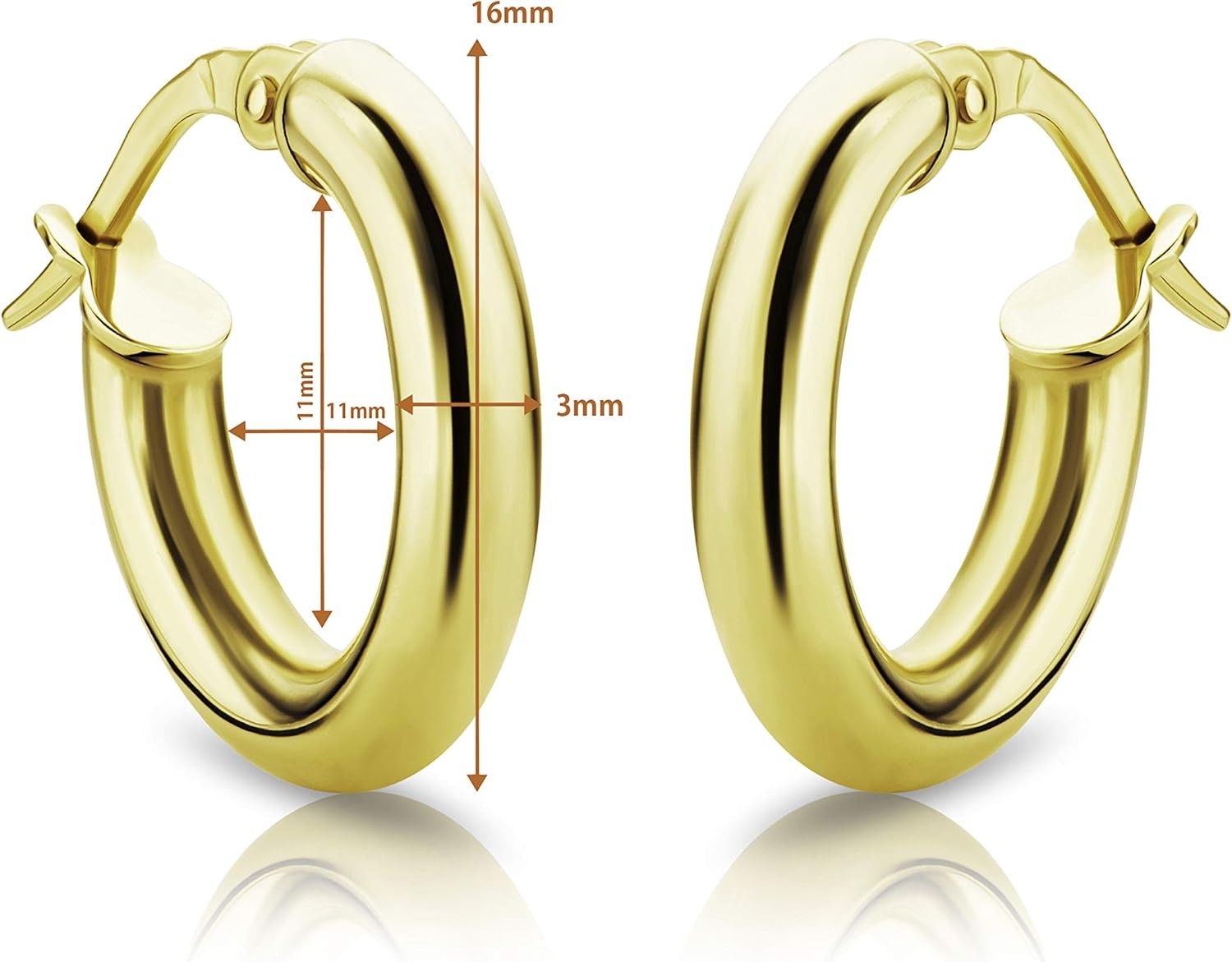 Thumbnail 3 de Orovi Boucles d'oreilles créoles en or jaune 18 carats (750) – élégance intemporelle