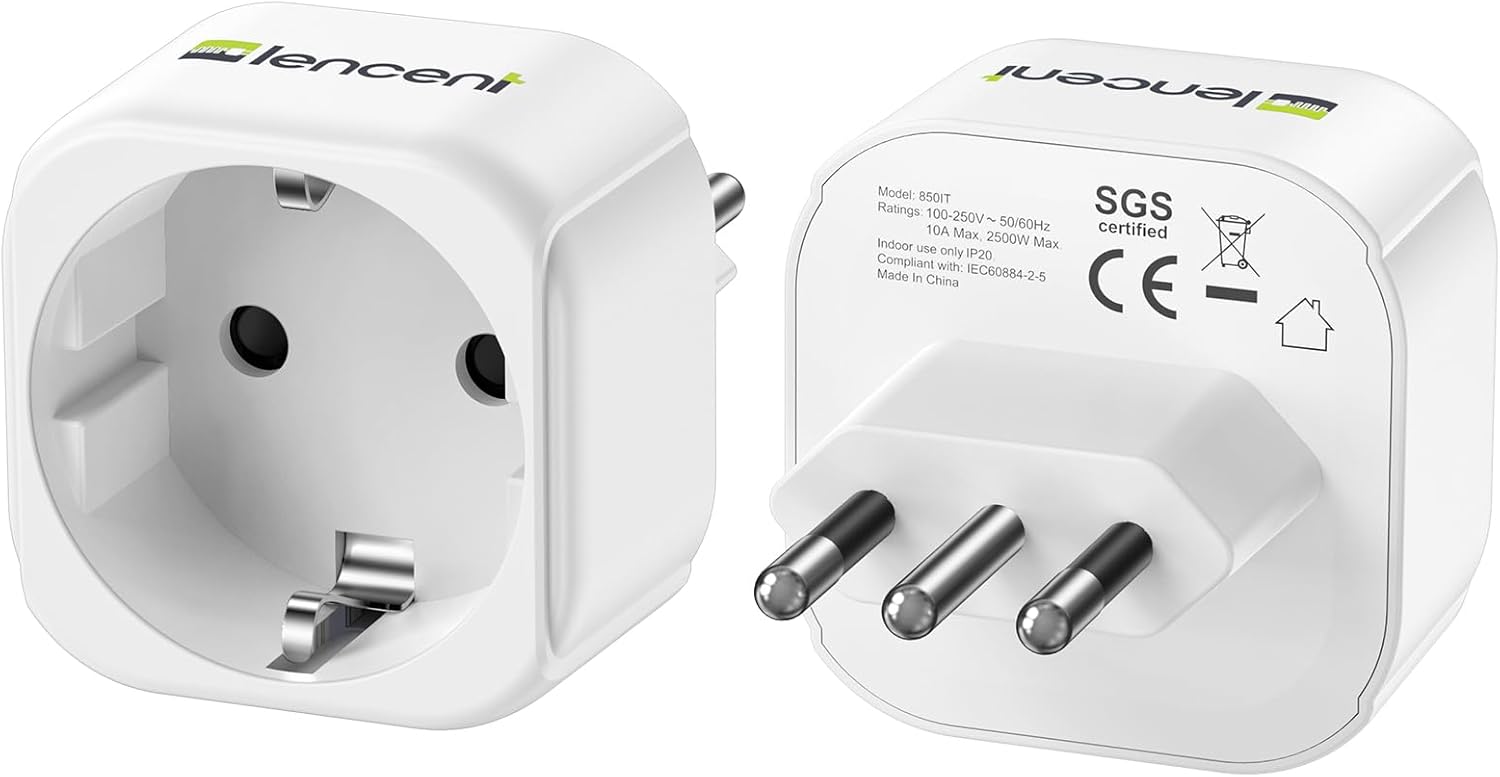 Detalle de LENCENT 2X Reiseadapter Typ-L 2500W