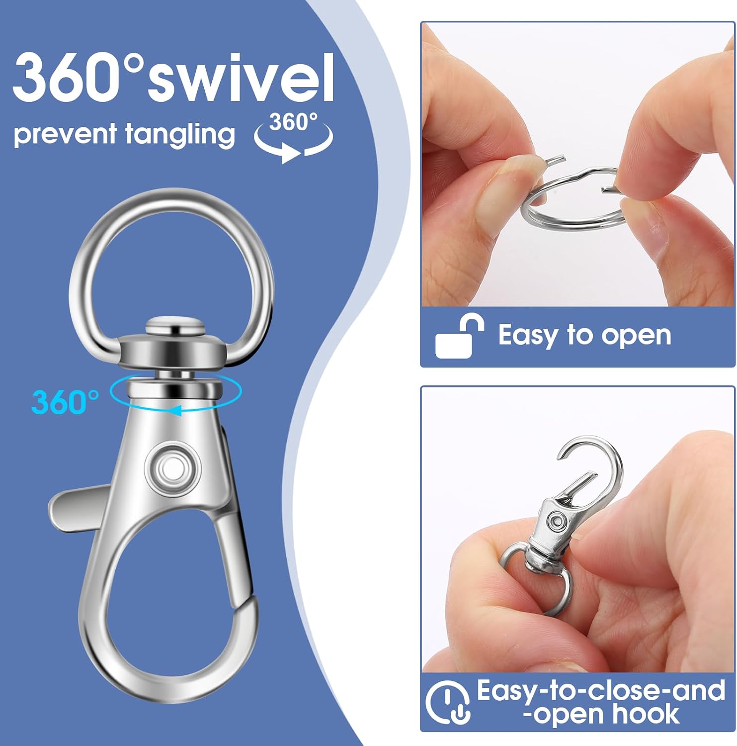 Detalle de HnoaTovy Keychain Clips, 25 Sets