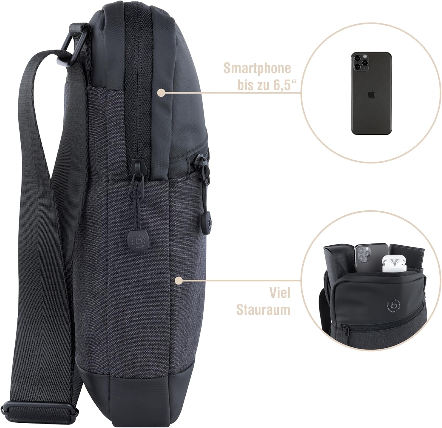Thumbnail 3 de Bugatti Universum Sac à bandoulière pour homme – XS/S, noir