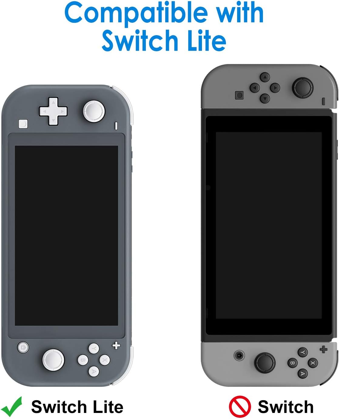 Detalle 2 de JETech HD Clear-hoes voor Nintendo Switch Lite 2019 met antislipgrip