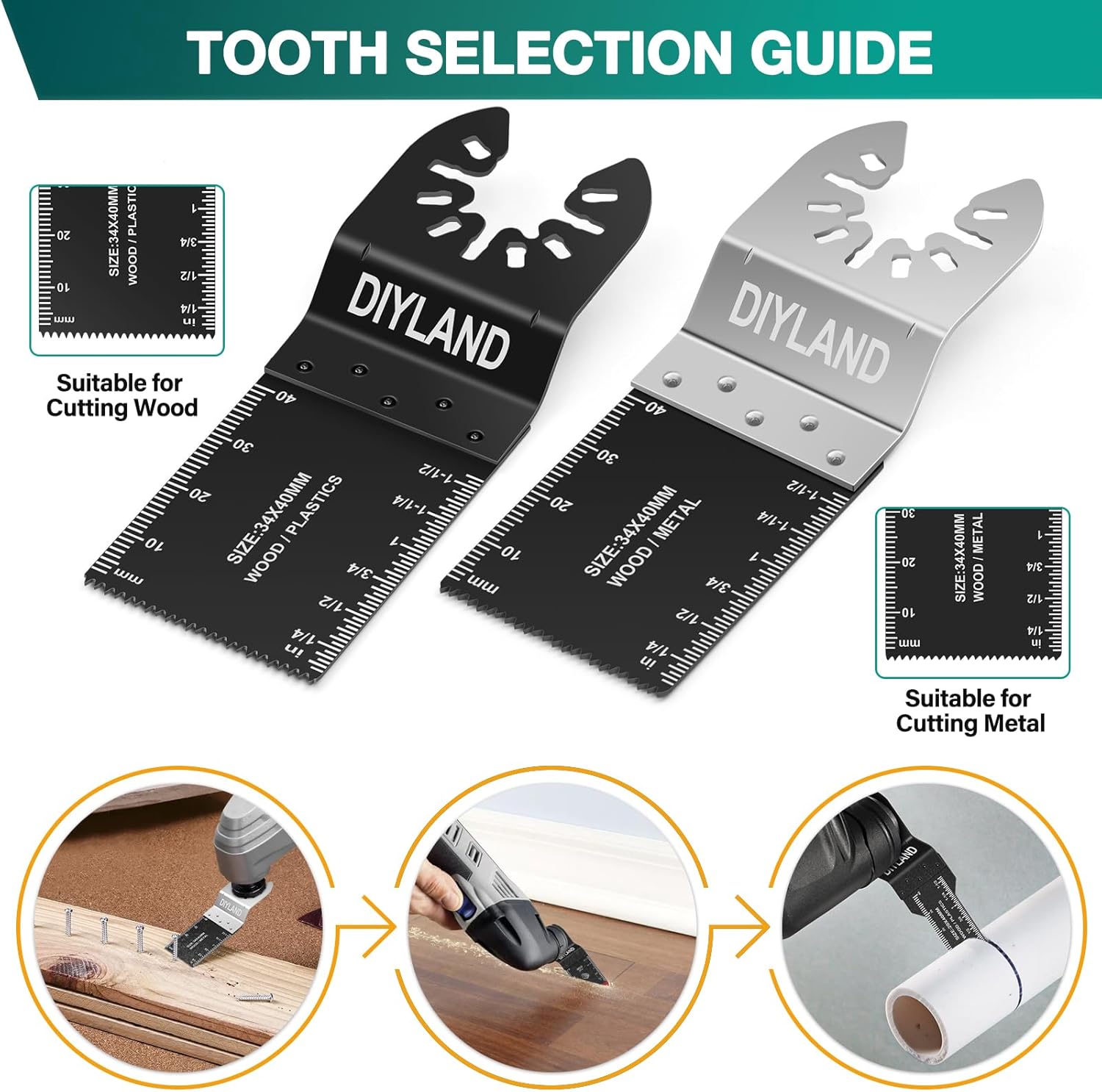 Thumbnail 5 de DIYLAND 31PCS Multi Tool Blade Set 31pc