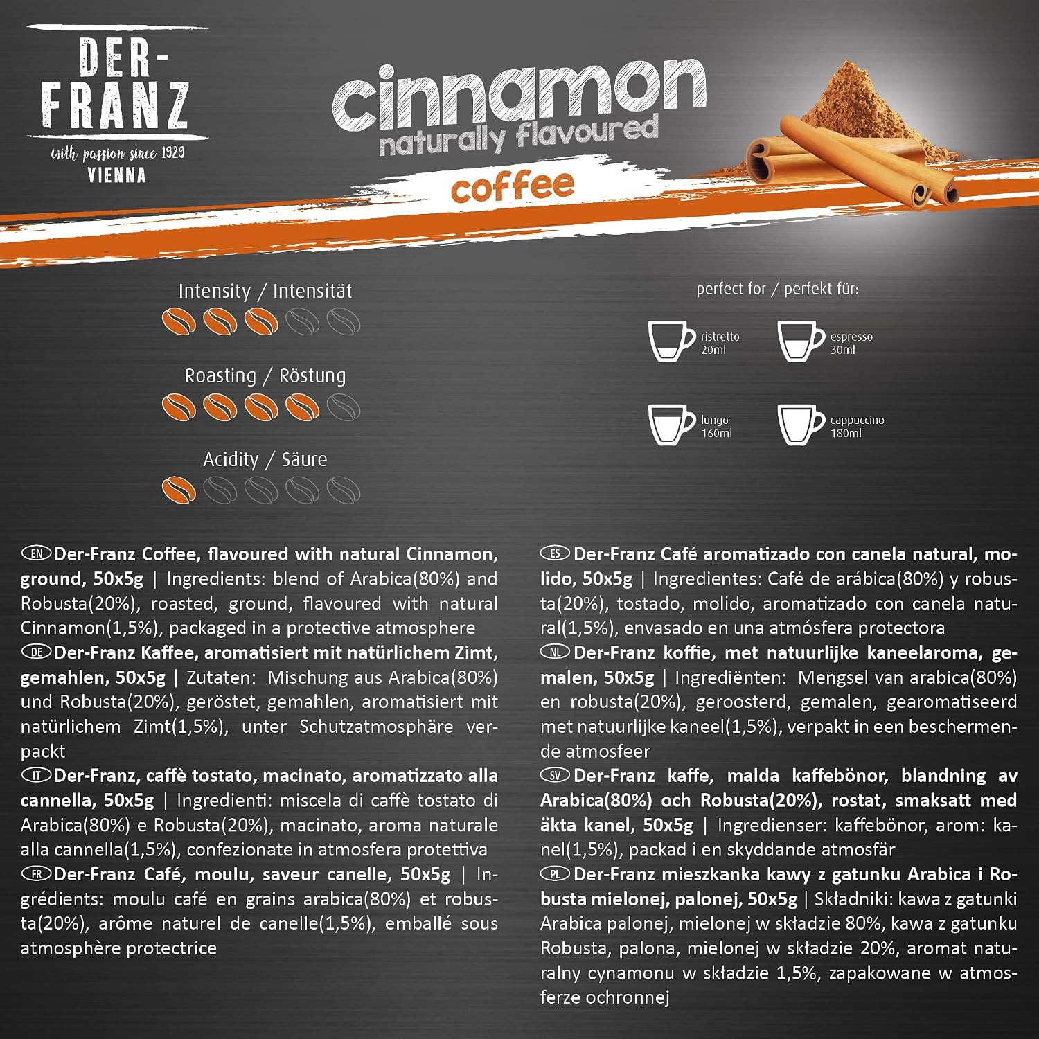 Thumbnail 5 de Der-Franz caffè Pack: chicchi interi aromatizzati 5x500 g