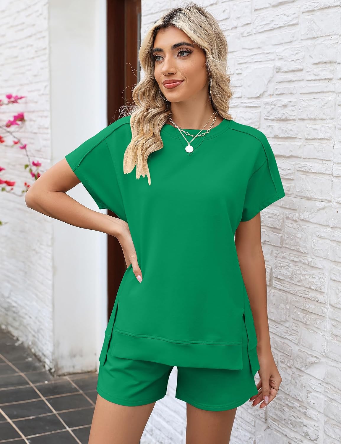 Detalle 2 de LOMON Womens Sweatsuit Shorts Set