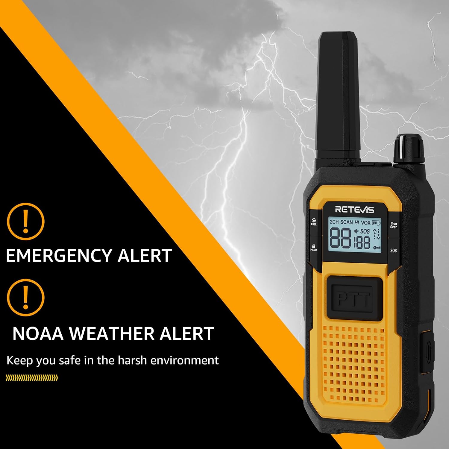 Thumbnail 4 de Retevis RB48 Heavy Duty Walkie Talkies 2000 mAh