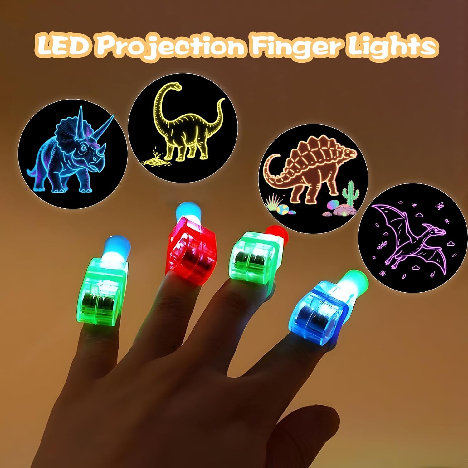 Thumbnail 4 de KCNVLCK 40 Pcs Dinosaur LED Finger Lights – Glow-in-the-Dark Party Favours for Kids