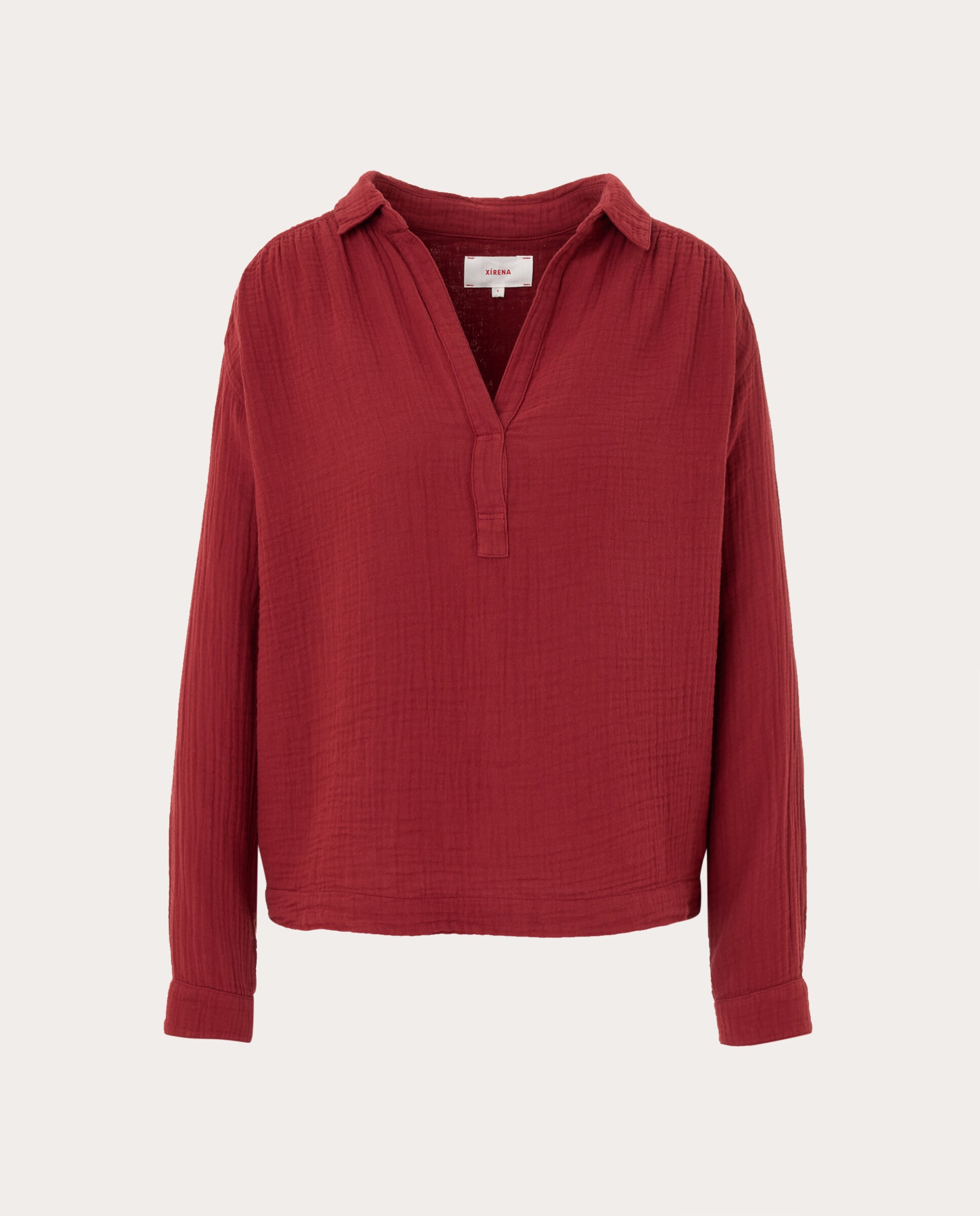 Xirena Blusa Brody algodón V manga larga 👚