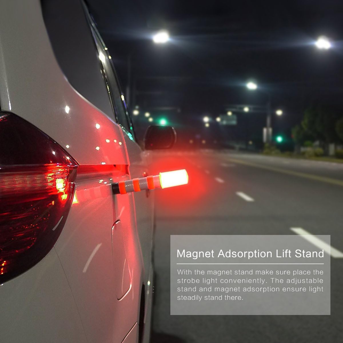 Detalle de OurLeeme Emergency Lights LED Roadside Warning Sticks with Storage Case
